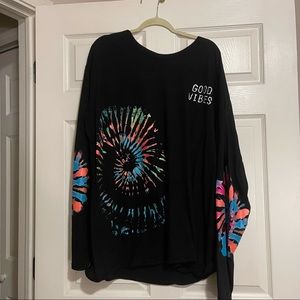 Good Vibes Long Sleeve Tie-Dye Shirt